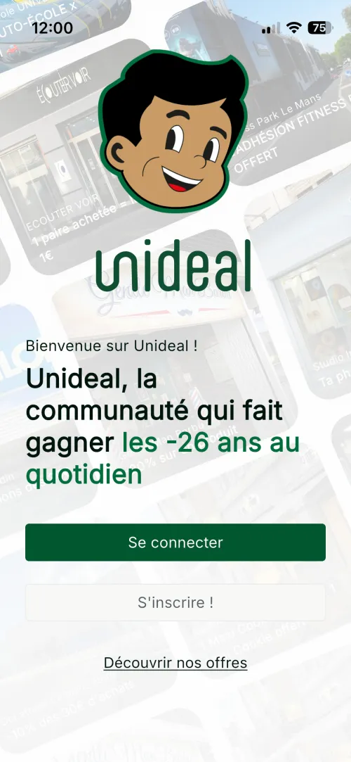 UniDeal App – écran 1