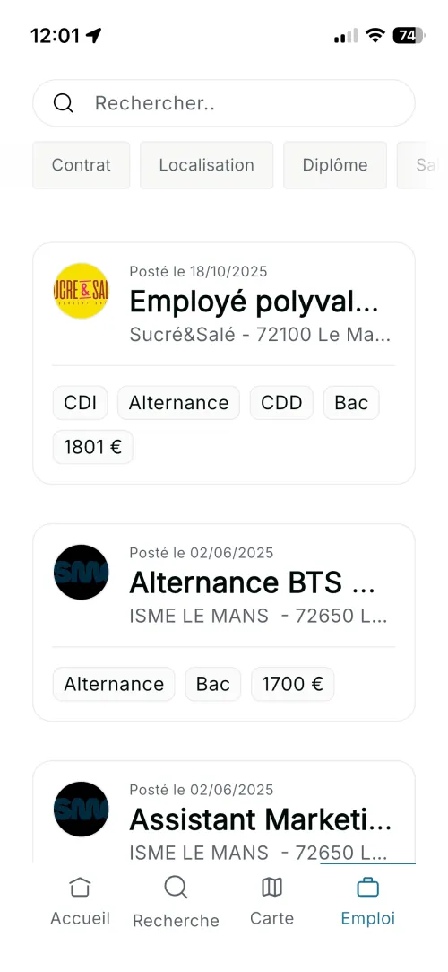 Offres d'emploi
